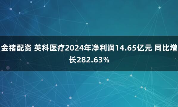 金猪配资 英科医疗2024年净利润14.65亿元 同比增长282.63%